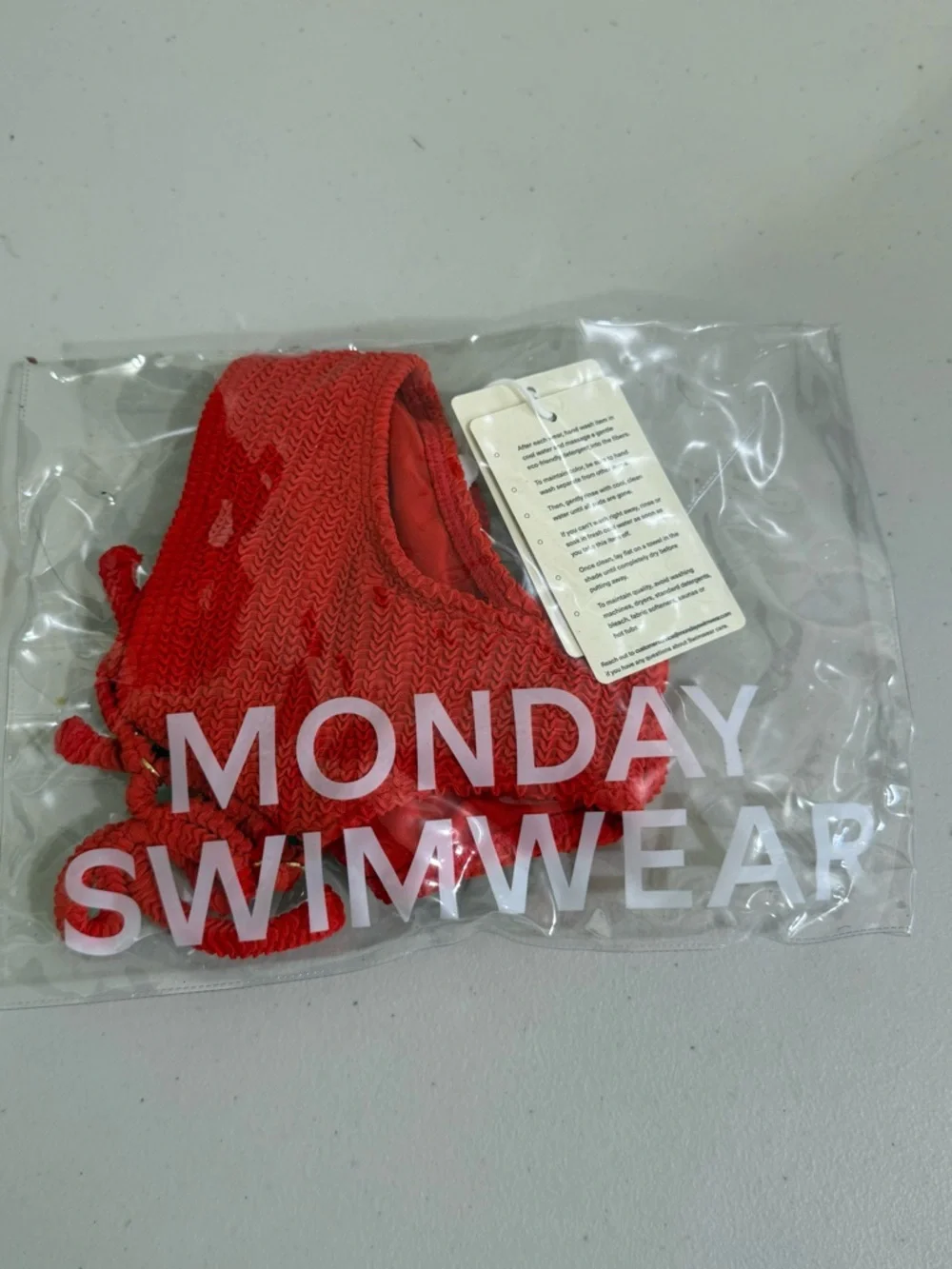Monday Swimwear Girls Red Textured Two-Piece Bikini